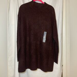 NWT Old Navy Dark Burgundy Red Knit Oversized Sweater Size Large